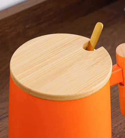 Modern Mugs with Wooden Handle and Lid - Image 11