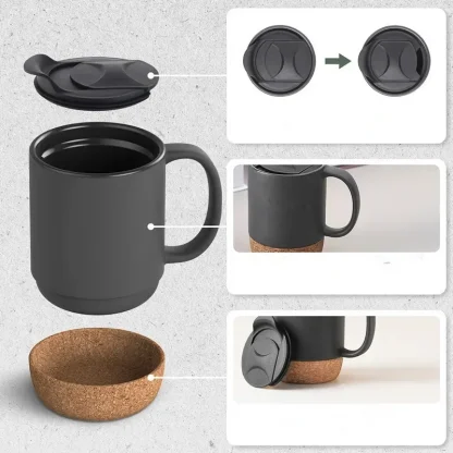 Matte Color Mugs with Lid and Handle - Image 6