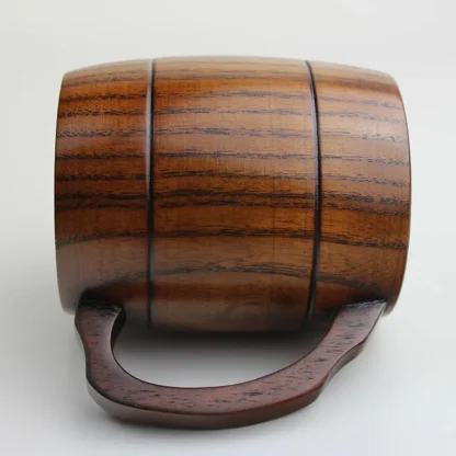 Retro Wooden Mug with Sturdy Handle - Image 3