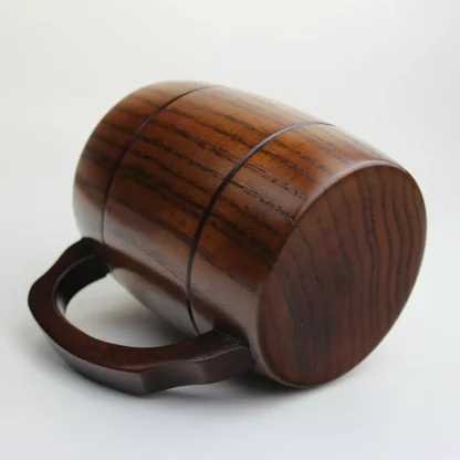 Retro Wooden Mug with Sturdy Handle - Image 2