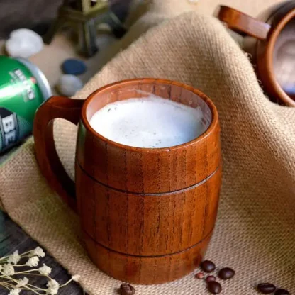 Retro Wooden Mug with Sturdy Handle - Image 5