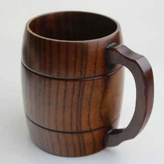 Retro Wooden Mug with Sturdy Handle