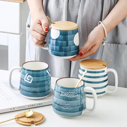 Modern Mugs with Striped Design - Image 2