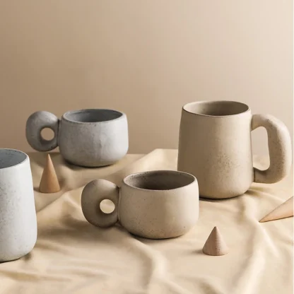 Aesthetic Cups with Thick Handle Design - Image 2