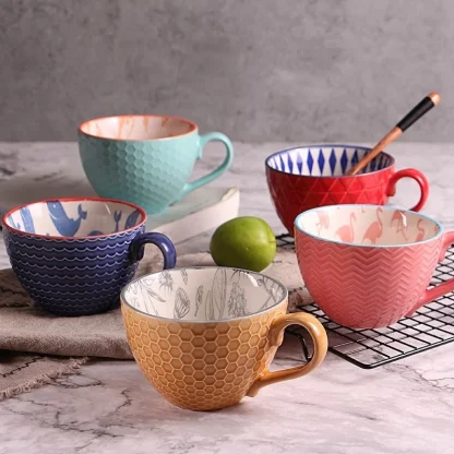 Cups with Creative Colorful Prints