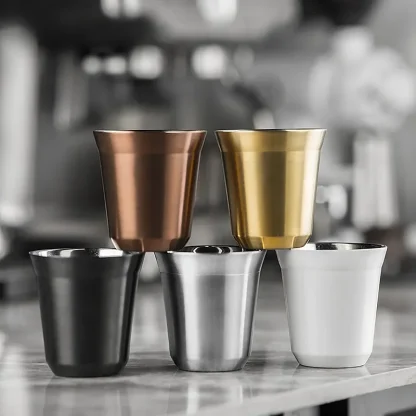 Durable Shiny Cups with Insulated Double Wall