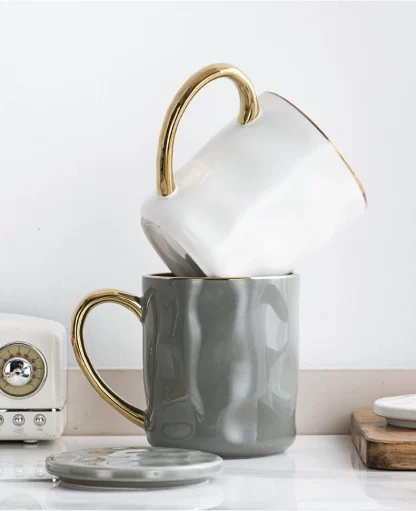 Luxury Gold-like Trim Shiny Mugs - Image 7