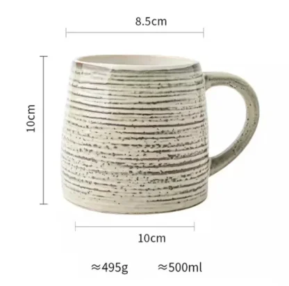 Vintage-style Patterned Cups with Handle - Image 2