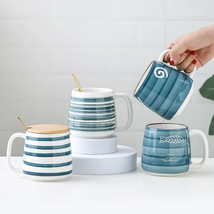 Modern Mugs with Striped Design - Image 3