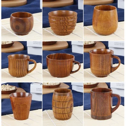 Retro Wooden Mug with Big Belly Design - Image 2