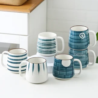 Modern Mugs with Striped Design