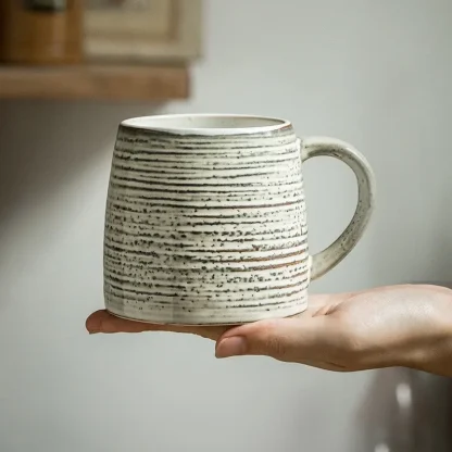 Vintage-style Patterned Cups with Handle