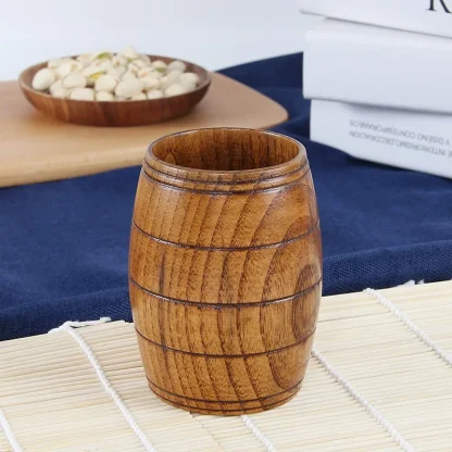 Retro Wooden Mug with Big Belly Design