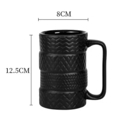 Black Cups with Tire Shaped Design - Image 6