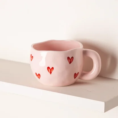 Creative Irregular Mug with Heart Pattern - Image 5