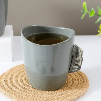Creative Cup with Rock Decor Handle - Image 4